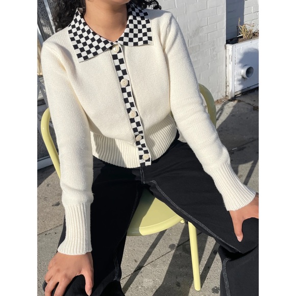 Lisa Says Gah Sweaters - NWT Lisa Says Gah Battenberg Racing Stripe Cardigan